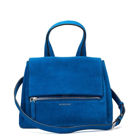 GIVENCHY Suede Small Pandora Pure Flap Bag Electric Blue 